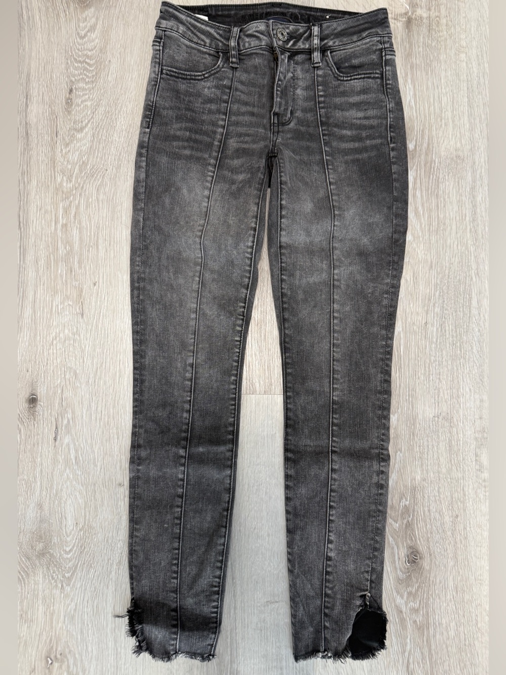 American Eagle Next Level Stretch  Jegging Crop Black Charcoal Skinny Jeans 4L